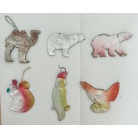 Елочные игрушки картонаж СССР цена за все К.6