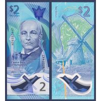 Барбадос, 2 доллара 2022 г., P-W80 (H, полимер, учёный Джон Эдвард Редмонд, мельница сахарного завода), UNC