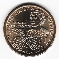 1 доллар США 2020 год Сакагавея Элизабет Ператрович двор D _состояние UNC