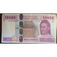 Чад, Банк центральной Африки, 10000 франков 2002 г., отметка "С",  P:510С