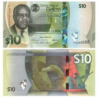 Белиз (Британский Гондурас) 10 долларов  2025 год UNC  (НОВЫЙ ДИЗАЙН БАНКНОТ)