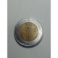 Мексика 1 песо  2005 года .