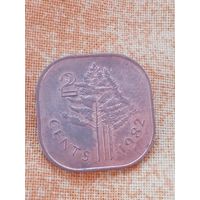 6. Распродажа! 2 цента Свазиленд 1982 г. Редкий год! UNC!
