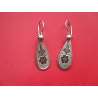 Серьги серебро, проба 875.Вес 3.82.