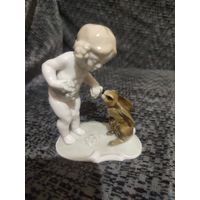Статуэтка путти и зайчик hutschenreuther германия