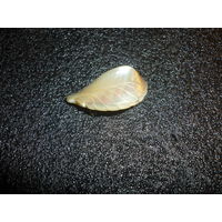 Брошь Лист Натуральный ПЕРЛАМУТР Старая Германия