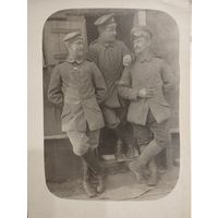 Фото ПМВ . Бойцы 12 Баварского пехотного полка ,лента ЖК.Оригинал!