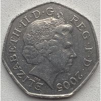 Великобритания 50 пенсов 2005 г.