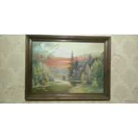Картина маслом 79 на 59 см конец 90х