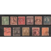 США-1923, (Скотт.581-591),  гаш., Стандарт, Президенты, перф. 10(полная серия)