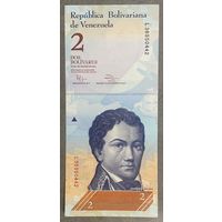 Банкнота ВЕНЕСУЭЛА 2 БОЛИВАРА 2013 ГОД. НЕ БЫЛА В ОБОРОТЕ