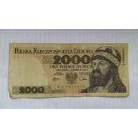 РЕДКАЯ БАНКНОТА Польша 2000 злотых 1979