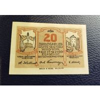 Нотгельд Австрия Халлайн 20 геллеров 1920