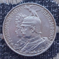 Германия 2 марки 1901 года. Серебро! Сторгуй за свою цену, предложи обмен! S/Y-90