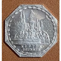Германия Нюрнберг нотгельд 20 пфеннигов 1920 год. фонтан Нептуна. трамвайный жетон