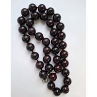 Крупные бусы. Гранат. Камень. Шары. 70-е годы. Длина 60 см