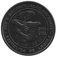 РЕСПУБЛИКА АНГОЛА 200 КВАНЗ 2022. 20 лет миру и национальному примирению. РЕДКАЯ