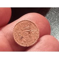 Двойной денарий 1609 г. Сигизмунд III  ВКЛ м.д. Вильно Редкость R3