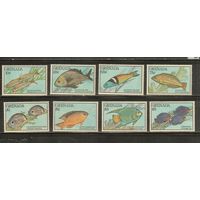 Гренада-1990(Мих.,2151-2158) , **  , Морская  Фауна,Рыбы (полная серия)