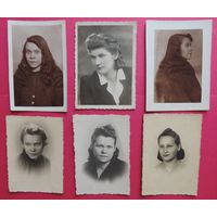 Фото "Женские портреты", Польша, 1940-е гг., (8*6 см)