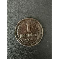 1 копейка 1924 года. Нормальное состояние. С 1 рубля