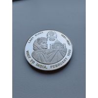 Конго - ДРК 5 франков, 2000 Визит Леди Дианы в Индию посеребрение! AU*UNC