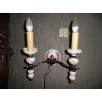 Светильник настенный,фарфор,латунь.СССР.С рубля.