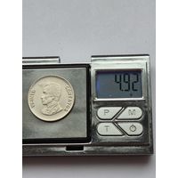 20 сентаво 1953 года. Колумбия, Республика Колумбия (1911 - 1989). Серебро 300. Монета не чищена. H45608.