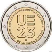 2 евро 2023 Испания Президентство Испании в Совете ЕС UNC из ролла