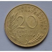 Франция, 20 сантимов 1981 г.