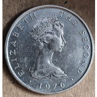 Остров Мэн 10 пенсов, 1976 г., 2РМ, отметка монетного двора на обеих сторонах монеты, KM# 36