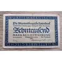 Werty71 Германия 10000 марок 1923 банкнота Гроссгельд Штутгарт