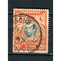 Британские колонии - Кения, Уганда, Таганьика - 1938/1954 - Король Георг VI и венценосный журавль 20С - [Mi.60C] - 1 марка. Гашеная.  (Лот 38Gy)-T4P31