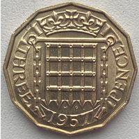 Великобритания 3 пенса 1957 г.