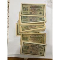 Банкнота 1000 марок 1922 год. Веймарская республика- дилерский лот - 50 штук