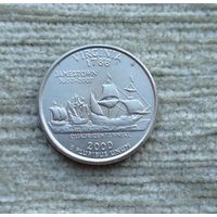 Werty71 США 1 квотер 25 центов 2000 Вирджиния P Корабль