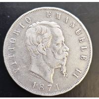 РАСПРОДАЖА . Италия 5 лир 1871