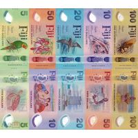Фиджи комплект 5,10,20,50,100 долларов 2026 года. Типы Р-125-129. Состояние UNC!