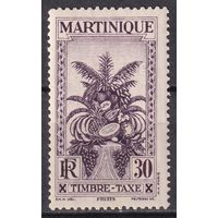 51.FrK. Франция. Колонии. Мартиника. Доплатные марки. Фрукты. 1933 г. 30C.  Mi.#16.
