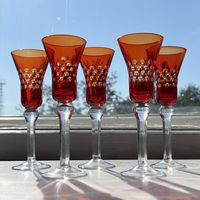 Бокалы рюмки цветное стекло СССР винтаж