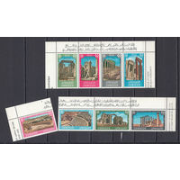 Архитектурные памятники. Иордания. 1965. 8 марок в двух сцепках. Michel N 524-531 (13,0 е)