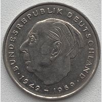 Германия 2 марки 1970 г. D. Теодор Хойс. 20 лет Федеративной Республике (1949-1969)