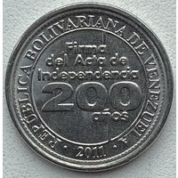 Венесуэла 25 сентимо 2011 г. 200 лет независимости Венесуэлы