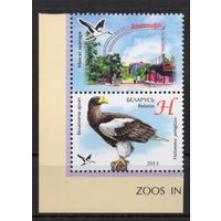 Беларусь 2013. Фауна. Птица Белоплечий орлан. 1 марка+купон 966 (662)