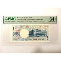 Польша 1 злотый 1990 год Отмененный выпуск Польские города PMG 64 UNC