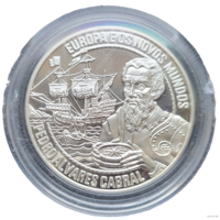 25 экю 1996 Португалия! Европа и Новый Свет Педру Алвариш Кабрал! Серебро 925 пробы 28 грамм! ОБМЕН!
