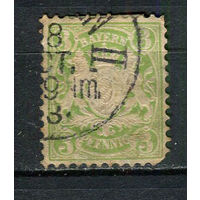 Королевство Бавария в составе Германской империи - 1881 - Герб 3Pf - [Mi.47] - 1 марка. Гашеная.  (Лот 17HF)-T41P9