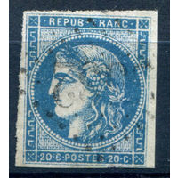 Франция - 1870/71г. - Церера, тип II, 20 с - 1 марка - гашёная [Mi 41 II]. #2-Fr-55-A-2