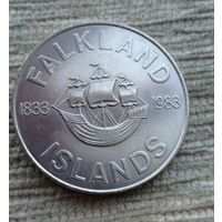 Werty71 Фолклендские острова 50 пенсов 1983 150 лет Британскому управлению Корабль Фолкленды