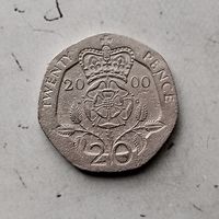 20 пенсов 2000 года Великобритания. Королева Елизавета 2.